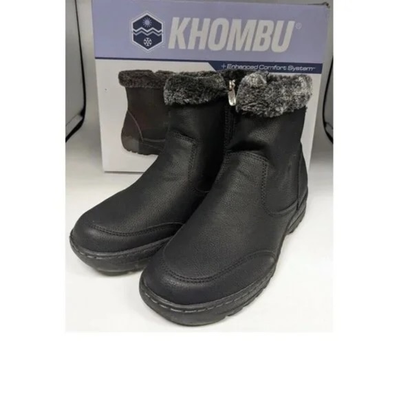 New Khombu Addison All Weather Women's Boot Black Memory Foam Size 9 - Picture 1 of 6